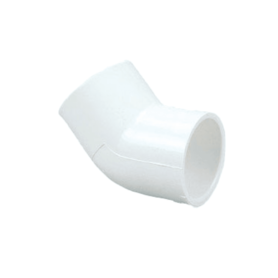 PVC Schedule 40 SCH40 45 Deg Elbow Slip x Slip - 417 - TESCO Building Supplies