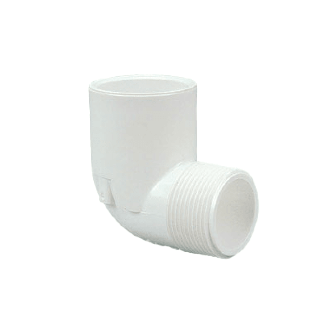 PVC Schedule 40 SCH40 90 Deg Street Elbow MIPT x Slip - 410 - TESCO Building Supplies
