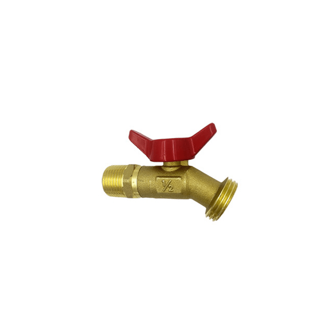 Quarter Turn Boiler Drain Valve 1/2" MIP/C x MHT Red Handle - 6221-106 - TESCO Building Supplies