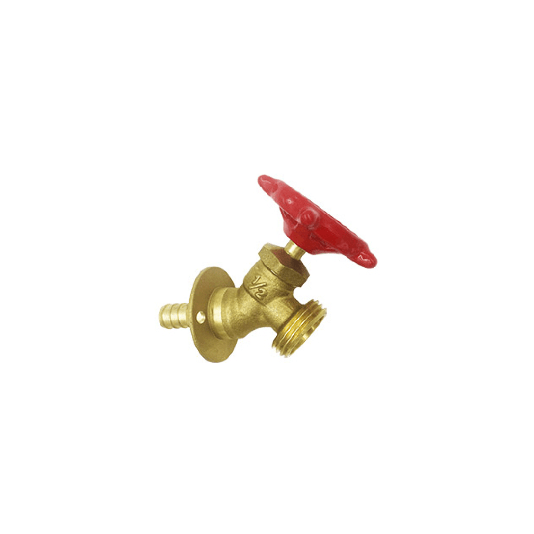 Quarter Turn Sillcock Valve 1/2" F / Pex x 3/4" MHT Red Handle - 6221-007 - TESCO Building Supplies