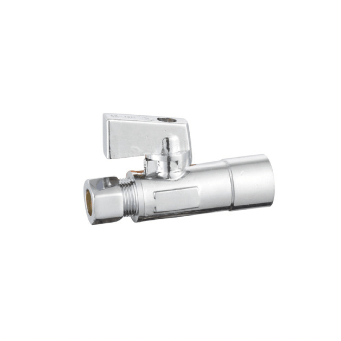 Quarter Turn Straight Stop Valve 1/2" Solder x 1/4" OD Comp - 622022-SSV - TESCO Building Supplies