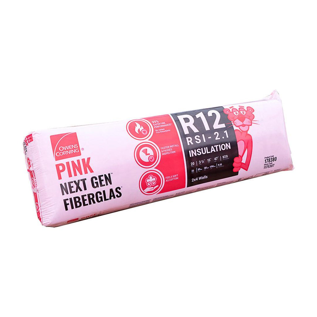 R12 15" X 47" Pink Next Gen™ Fiberglas® Wood Insulation 97.9sf/Bag - TESCO Building Supplies 