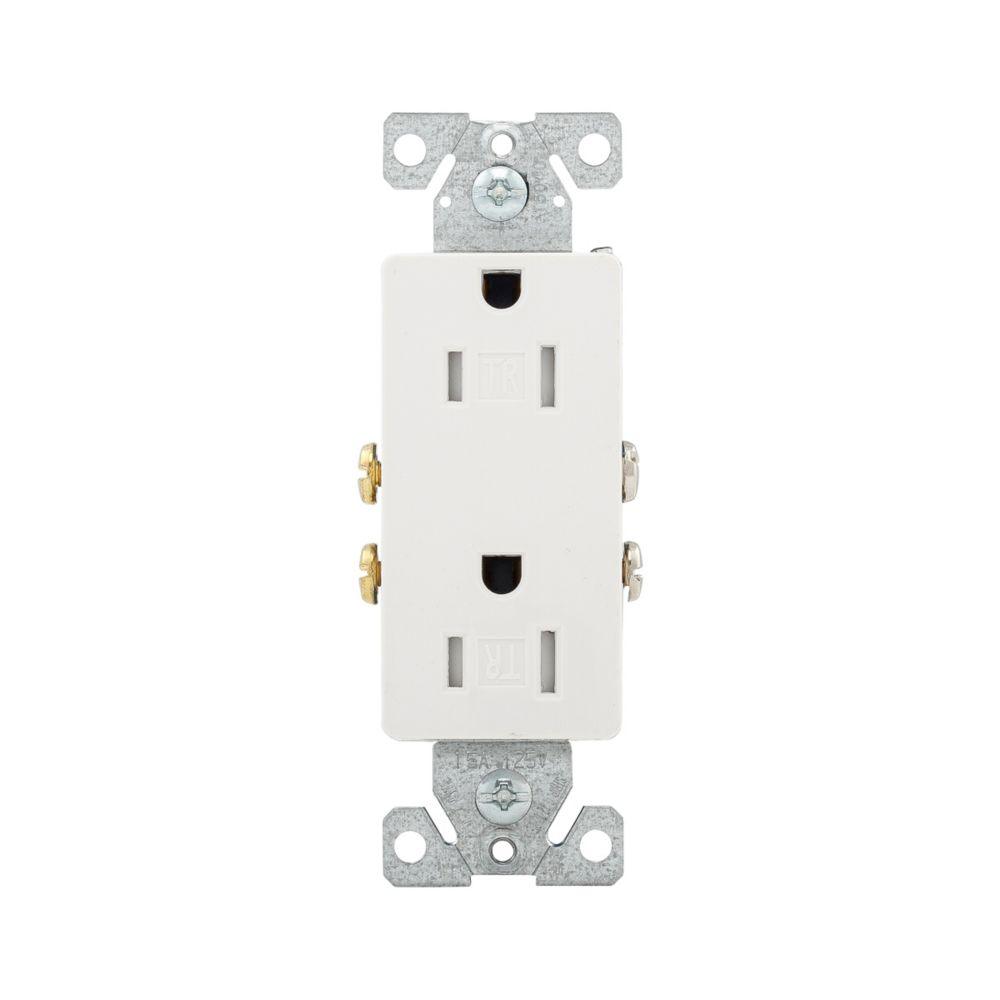 Residential Grade Decorator Duplex Receptacle - TR1107W EATON