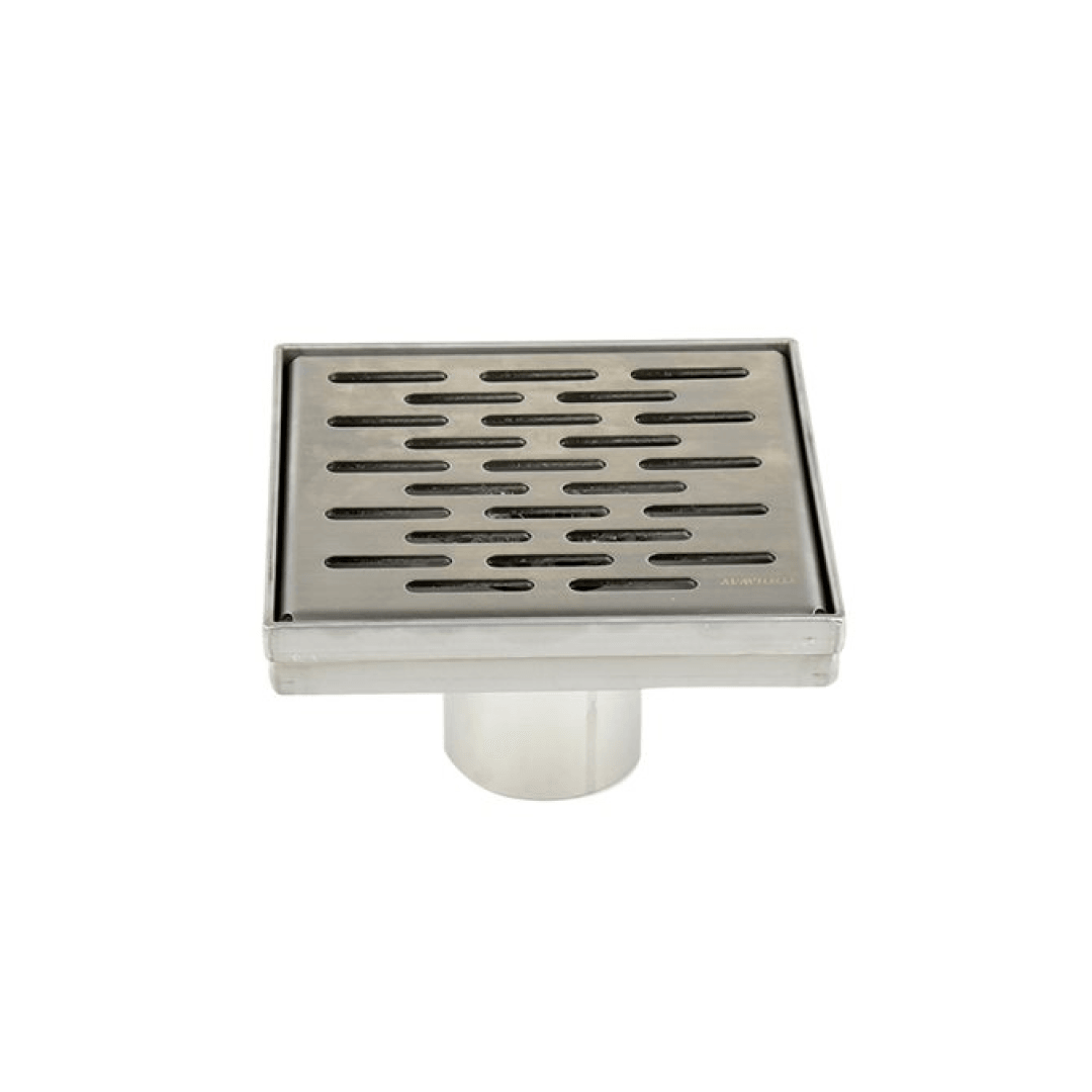 Square Shower Drain Grill Grid 2in 5-3/32 x 5-3/32 x 3-1/8" Stainless Steel - 188058 - TESCO Building Supplies