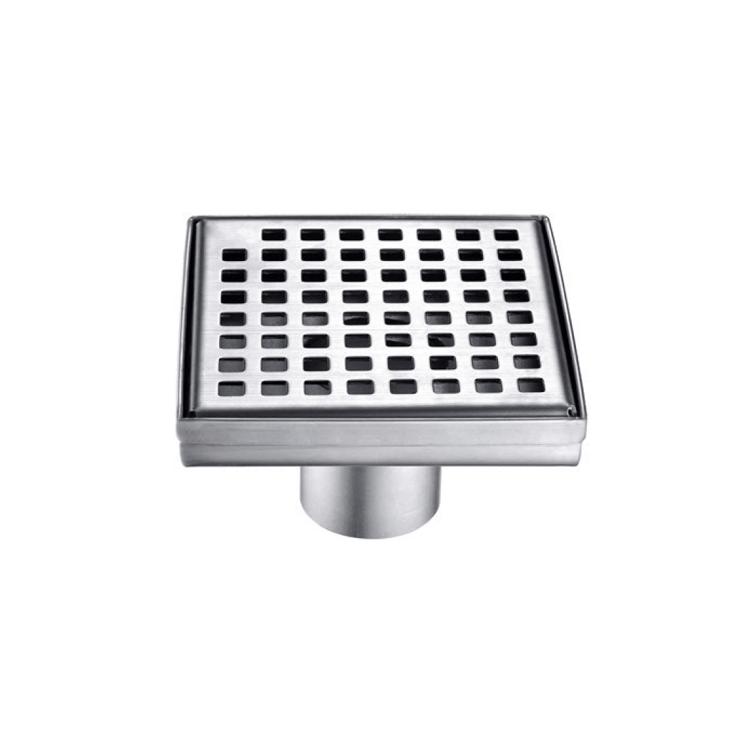 Square Shower Drain Sq. Grid 2in 5-3/32" x 5-3/32" x 3-1/8" - 188062 - TESCO Building Supplies