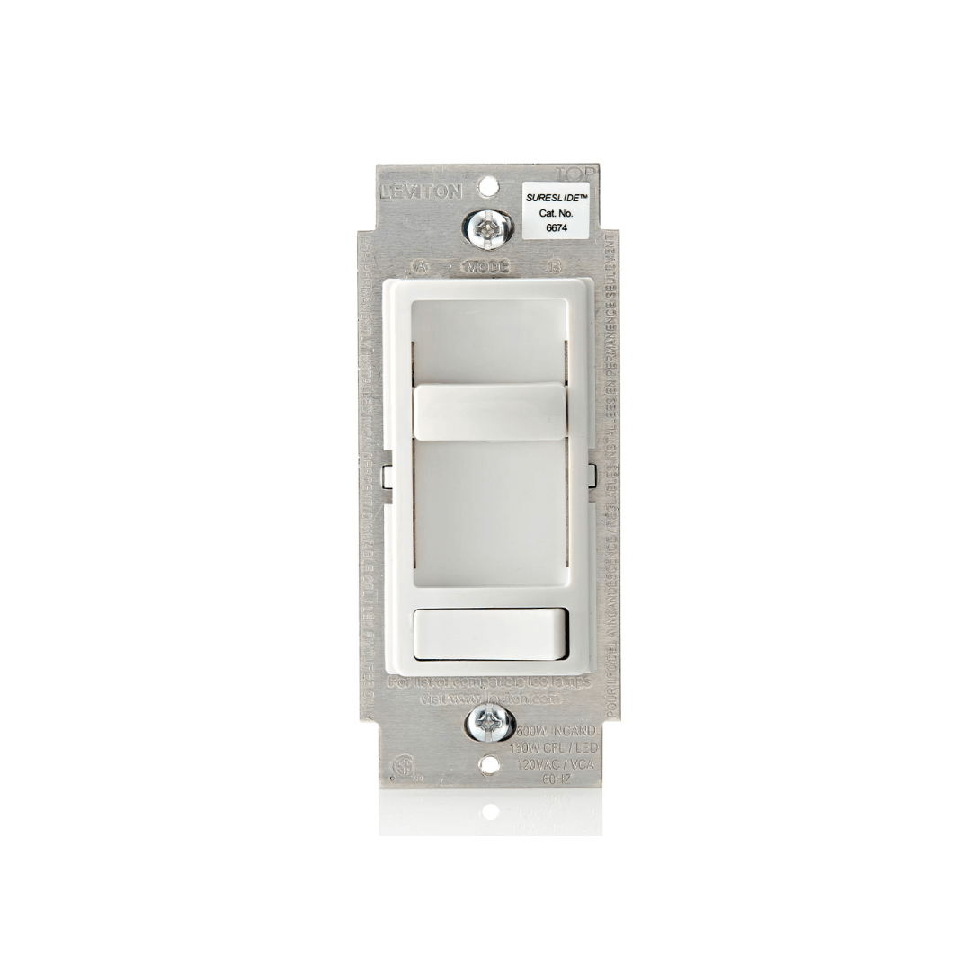 SureSlide Dimmer Switch for Dimmable LED, Halogen and Incandescent Bulbs - 6674 Leviton