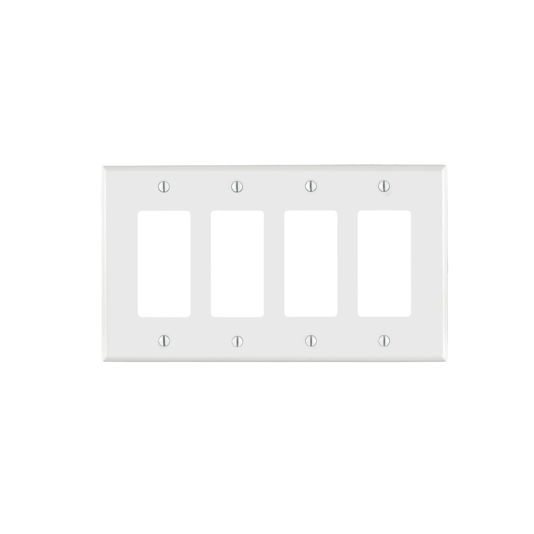 Thermoplastic Nylon 4-Gang Decora Wallplate - PJ264-W Leviton