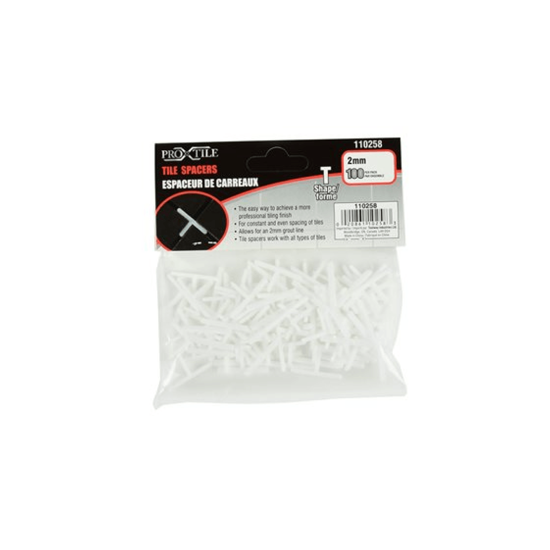 Tile Spacers T-Type 2mm (3/32in) 100PC - TESCO Building Supplies