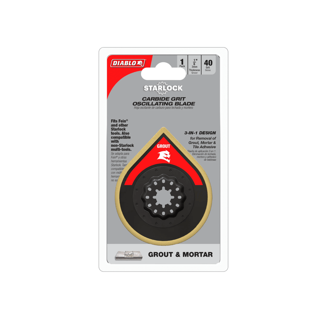 2-3/4 in. Starlock Carbide Grit Oscillating Blade for Grout and Mortar - TESCO Building Supplies 