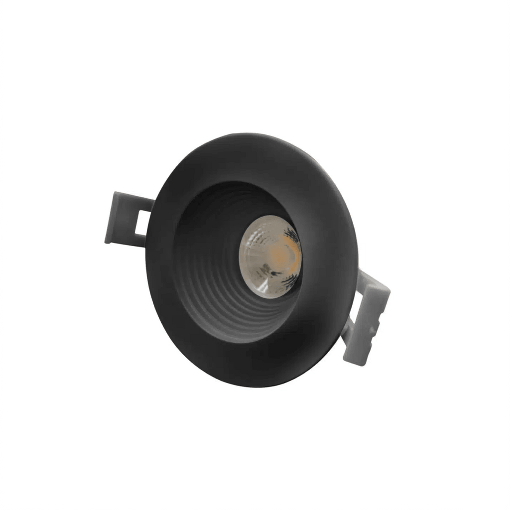 2″ Round Baffle Downlight 3Way CCT 3000k & 4000k & 5000k Adjustable LED Light in Black - TESCO Building Supplies 