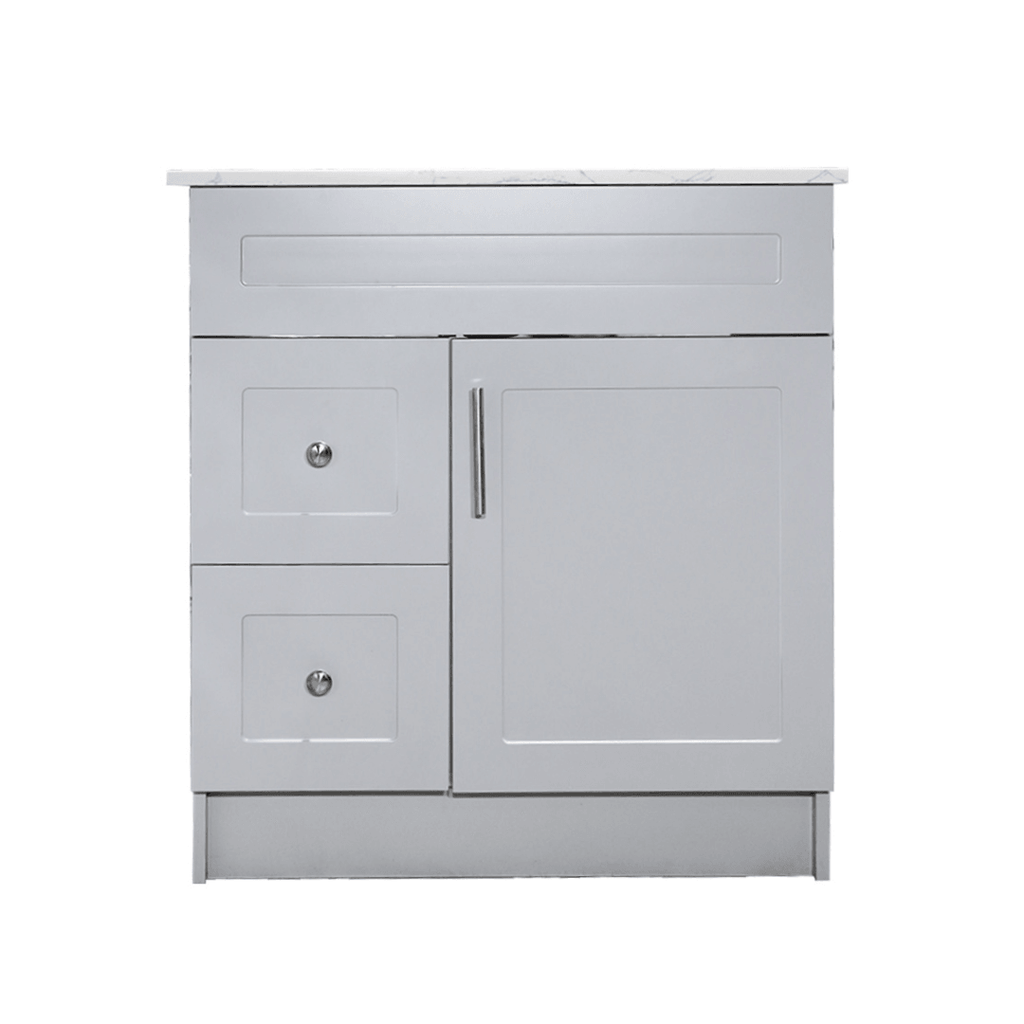 30" Grey MDF Vanity Base With 2 Drawer - TESCO Building Supplies 
