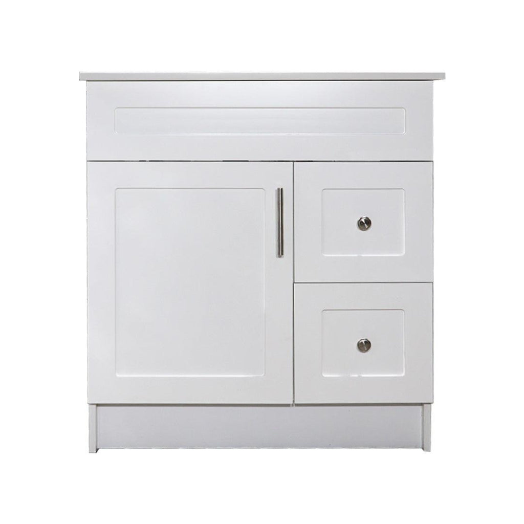 30" White MDF Vanity Base With 2 Drawer - TESCO Building Supplies 