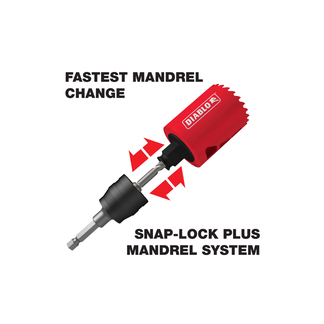 3/8 in. SnapLock Plus Hole Saw Mandrel System 3/8 in. SnapLock Plus Hole Saw Mandrel System