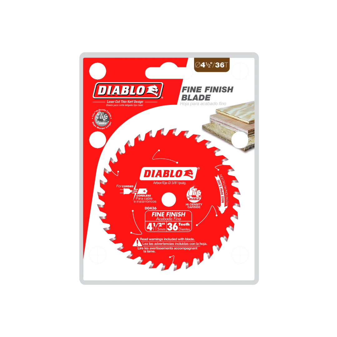 4-1/2 in. 36 Tooth Fine Finish Saw Blade - D0436X - TESCO Building Supplies 