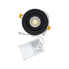 4" Gimbal Round Panel 3way CCT 3000k & 4000k & 5000k Adjustable Pot Light in Black - TESCO Building Supplies 