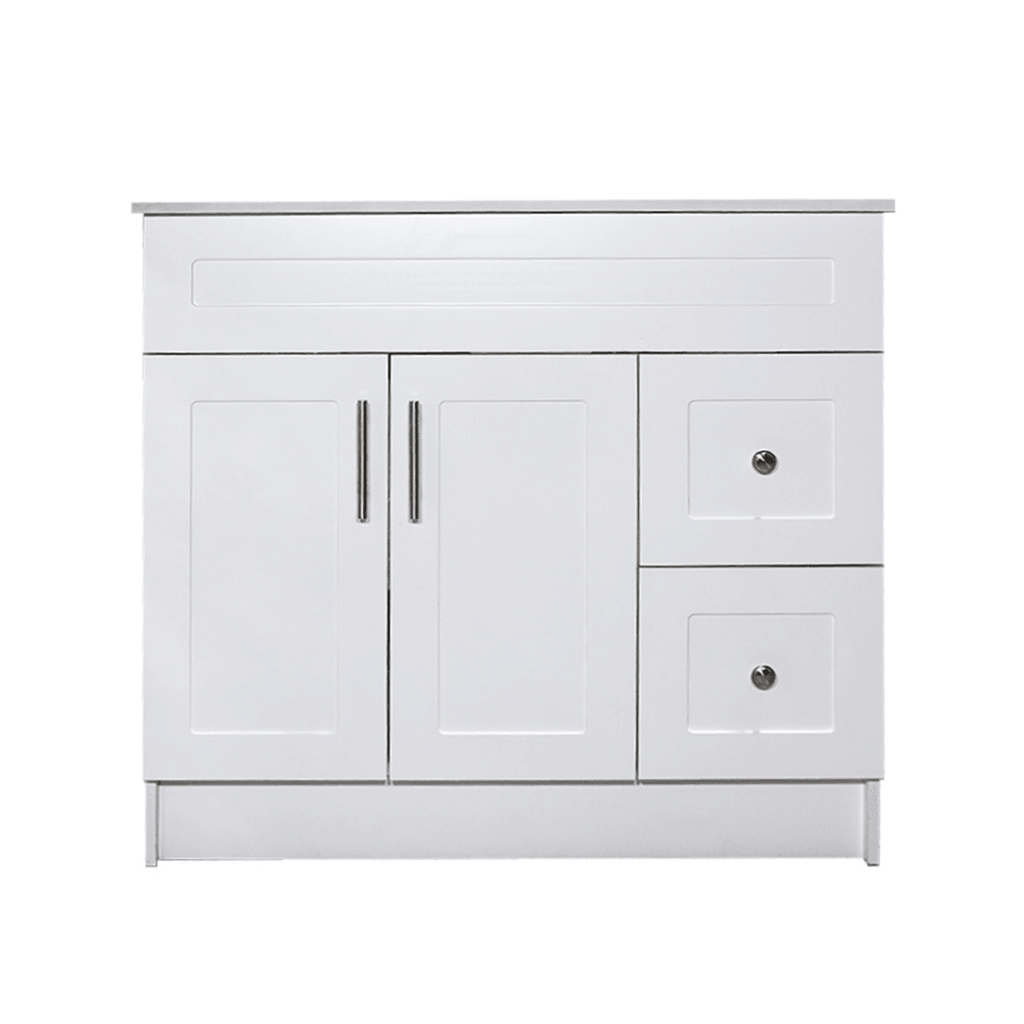 42" White MDF Vanity Base With 2 Drawer - TESCO Building Supplies 