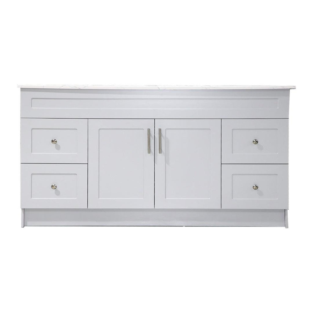 60" White MDF Vanity Base With 4 Drawer - TESCO Building Supplies 