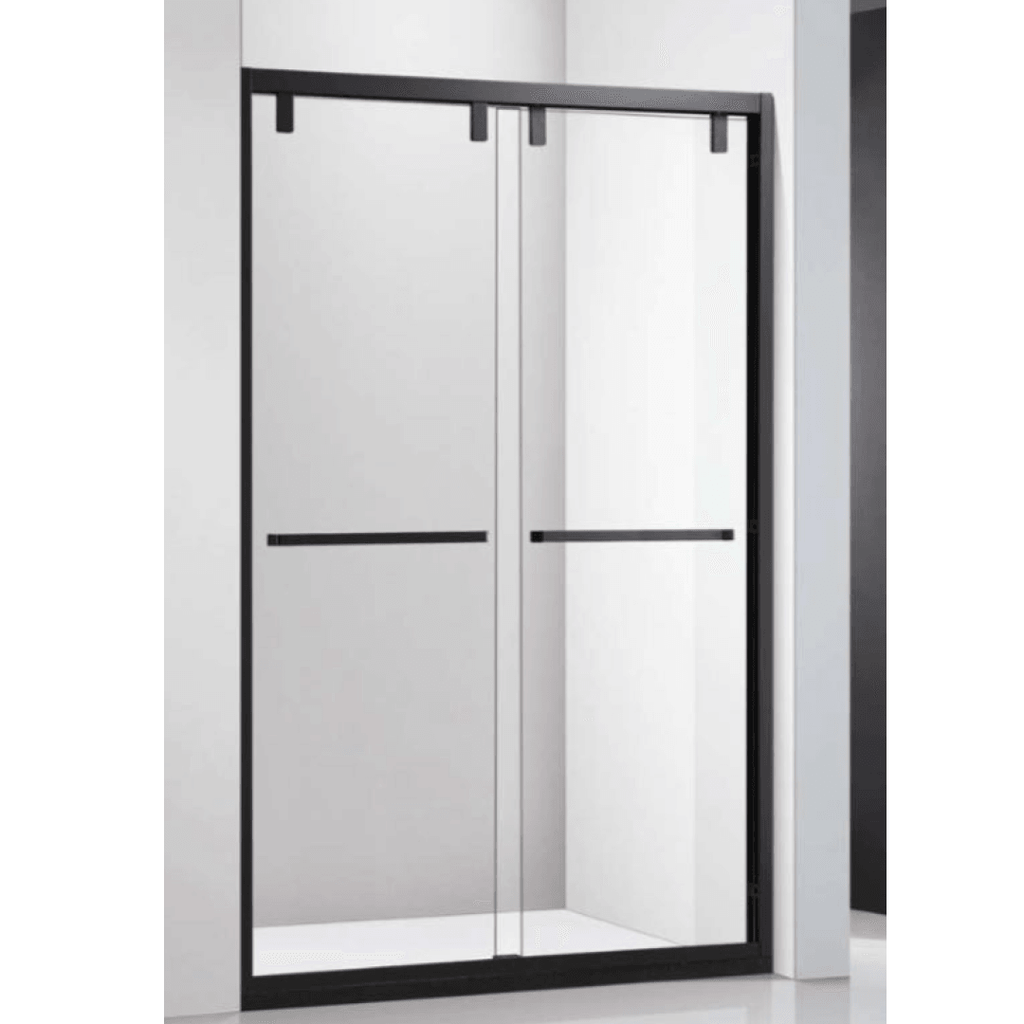 Black Stainless Steel Glass Sliding Shower Door - H - TESCO Building Supplies 