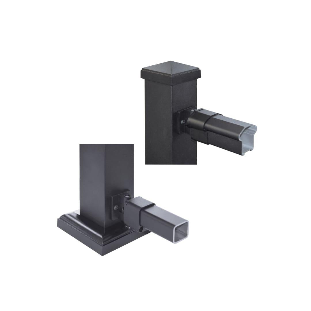 Black Universal Aluminum Rail End Swivel Bracket - BLTBRSB - TESCO Building Supplies 