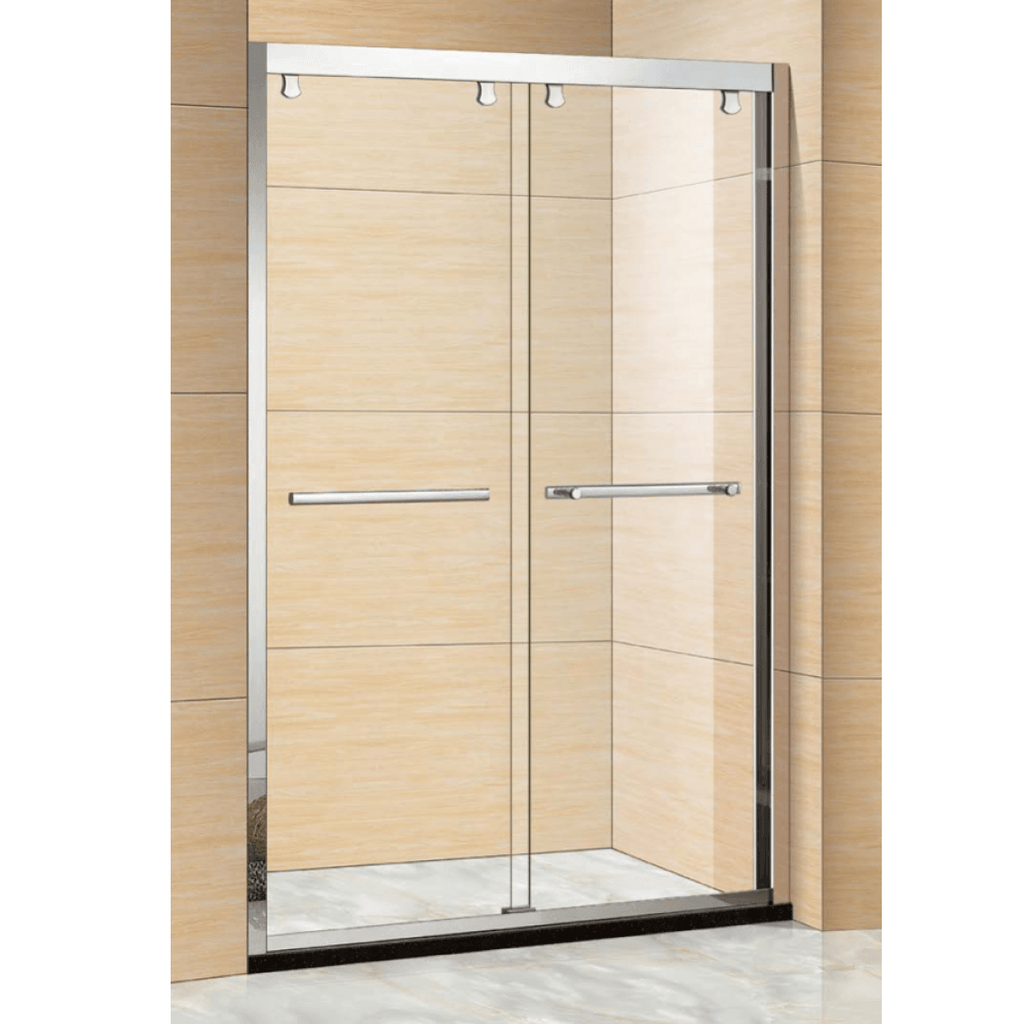 Chrome Stainless Steel Glass Shower Door - B - TESCO Building Supplies 