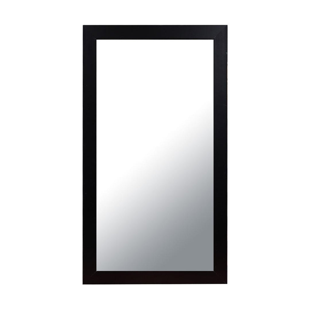 Flat Framed Rectangular Bathroom Vanity Mirror in Black - TESCO Building Supplies 