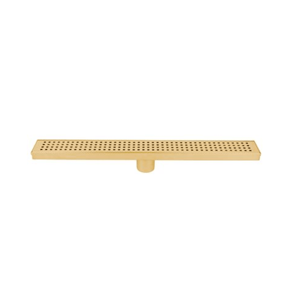 Linear Shower Drain Slot Grid 2in 24" x 2-3/4" x 2-3/4" Brushed Gold - 188090 - TESCO Building Supplies 