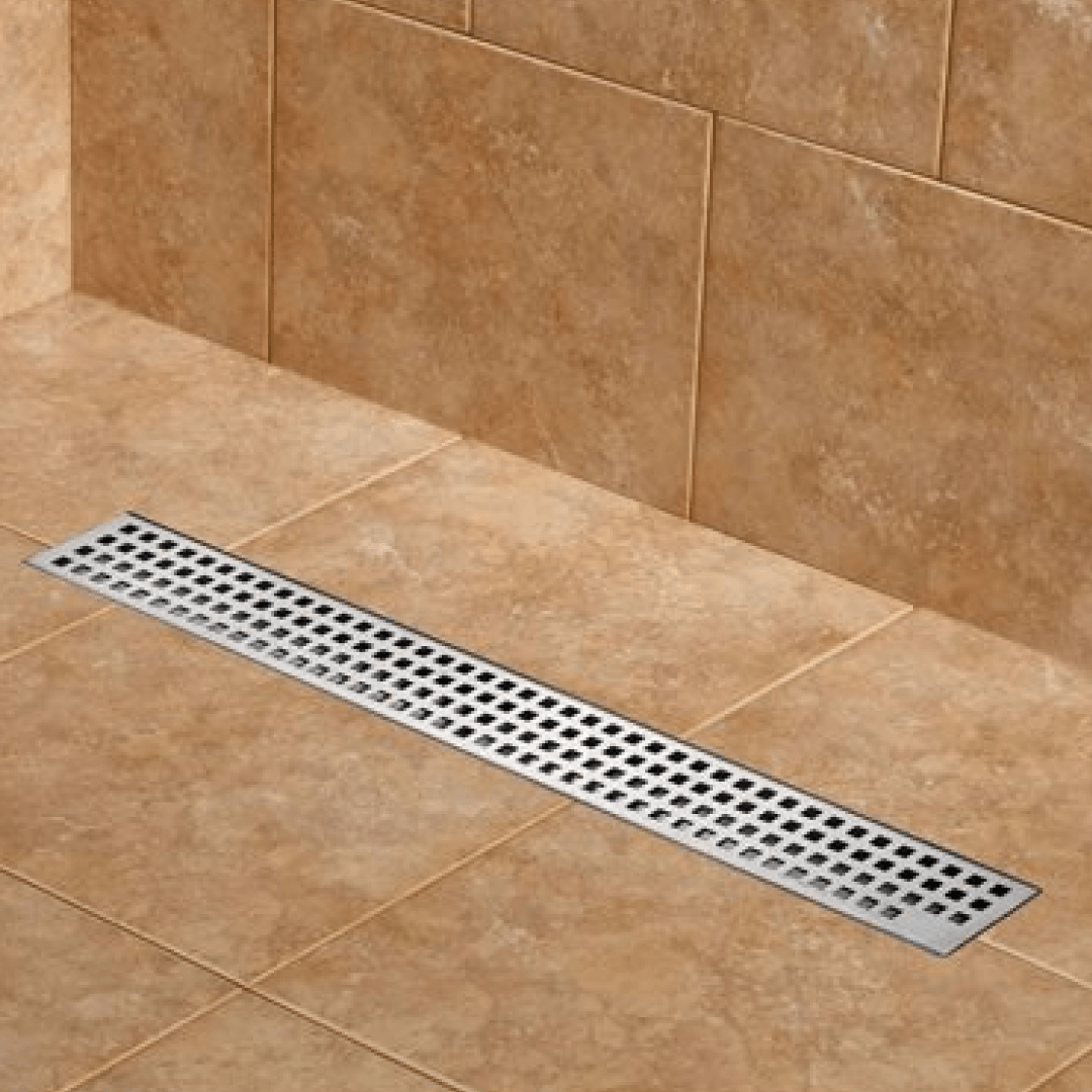 Linear Shower Drain Sq. Grid 2in 36" x 3" x 3-1/8" - 188064 - TESCO Building Supplies 