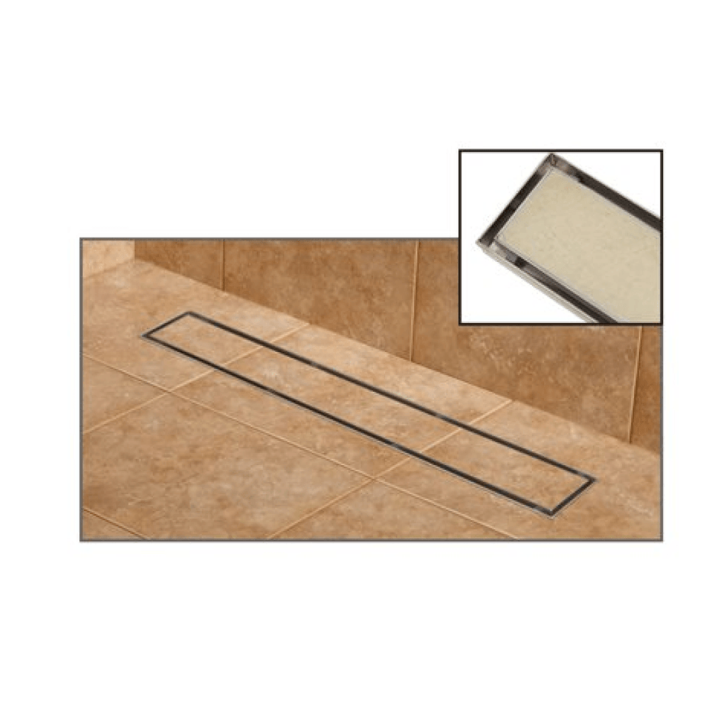 Linear Shower Drain Tile-in 2in 24" x 3" x 3-1/8" - 188056 - TESCO Building Supplies 