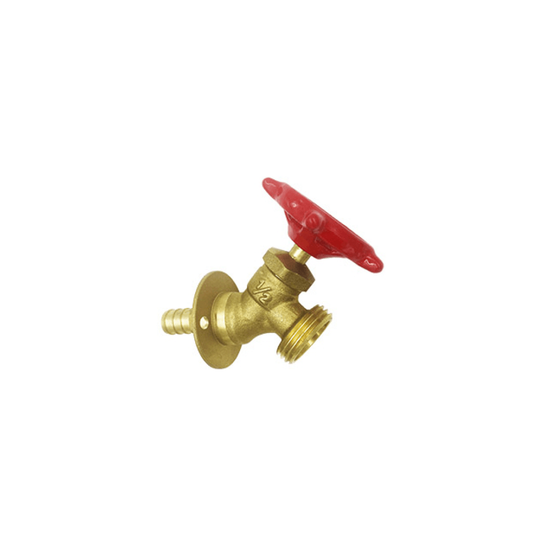 Quarter Turn Sillcock Valve 1/2" F / Pex x 3/4" MHT Red Handle - 6221-007 - TESCO Building Supplies 