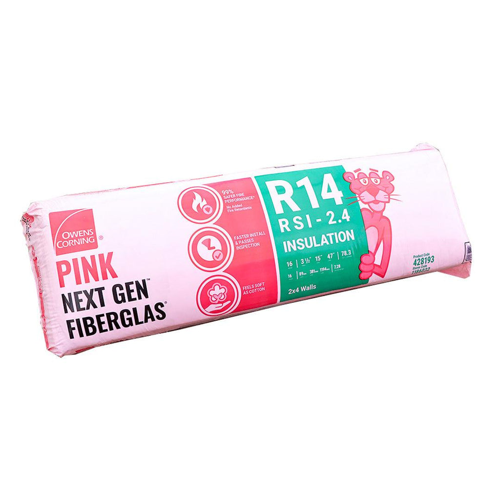 R14 15" X 47" Pink Next Gen™ Fiberglas® Wood Insulation 78.3sf/Bag - TESCO Building Supplies 