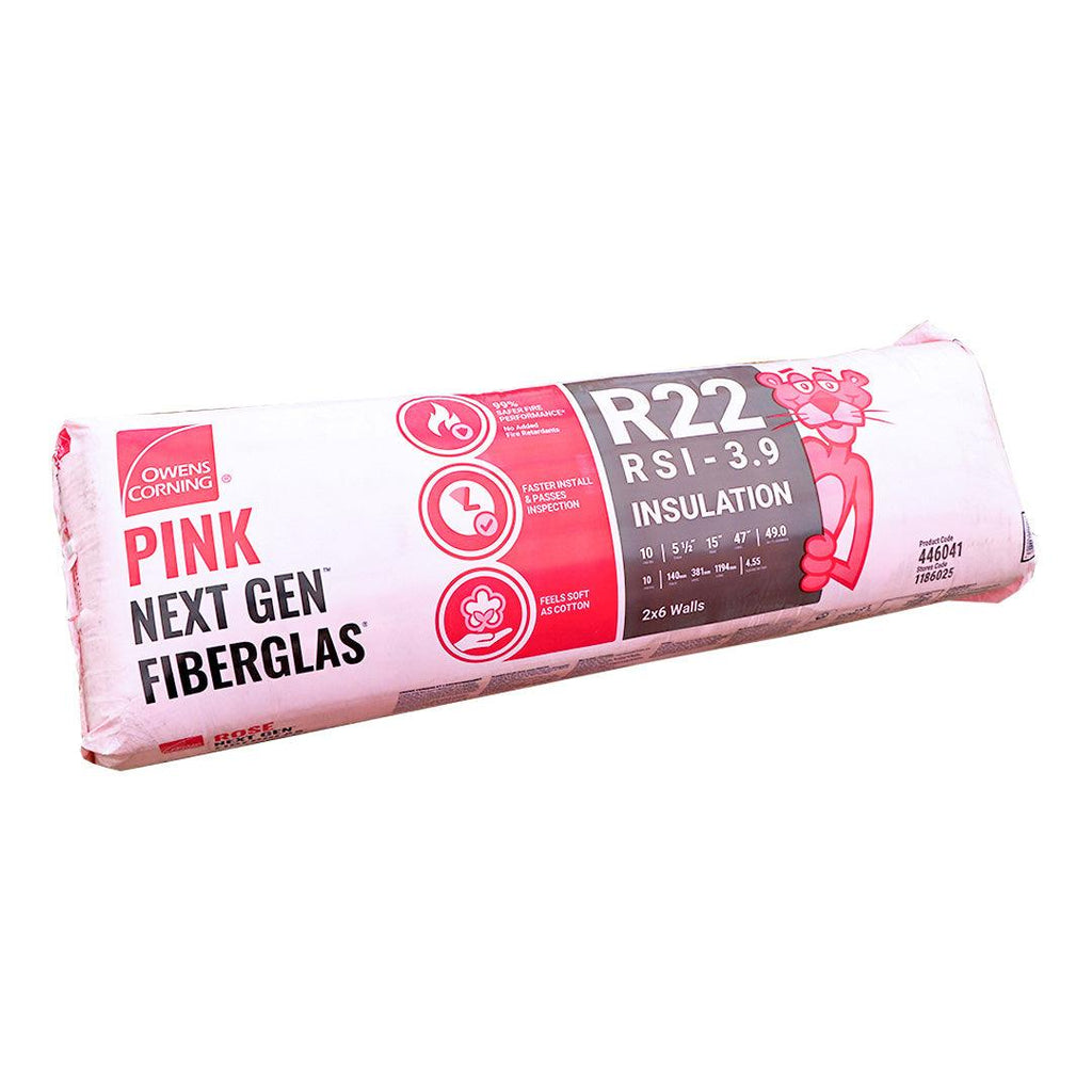 R22 15" X 47" Pink Next Gen™ Fiberglas® Wood Insulation 49sf/Bag - TESCO Building Supplies 