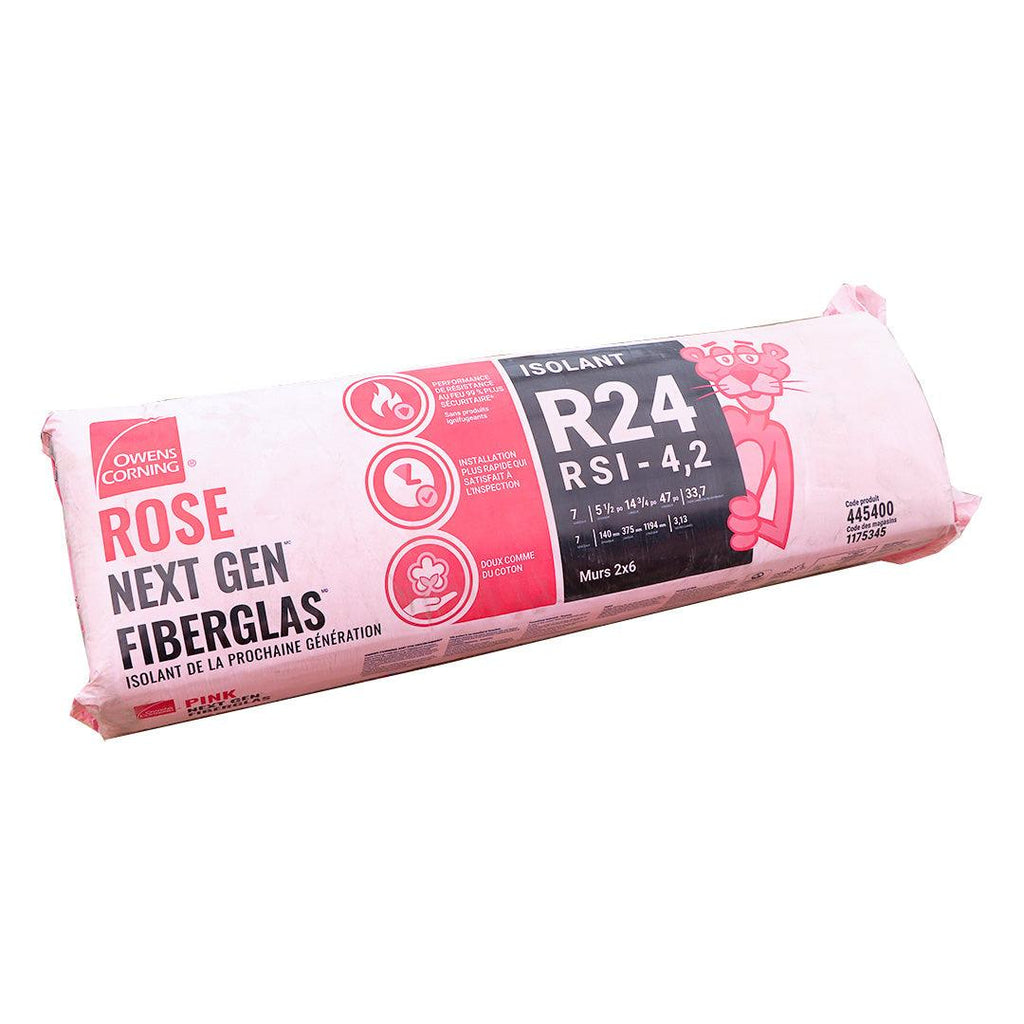 R24 15" X 47" Pink Next Gen™ Fiberglas® Wood Insulation 33.7sf/Bag - TESCO Building Supplies 