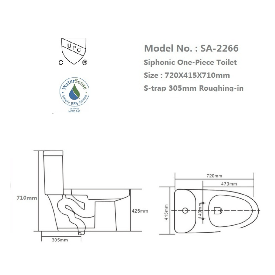 Siphonic Two-Piece Toilet Dual Flush - SA-2266 TESCO Building Supplies