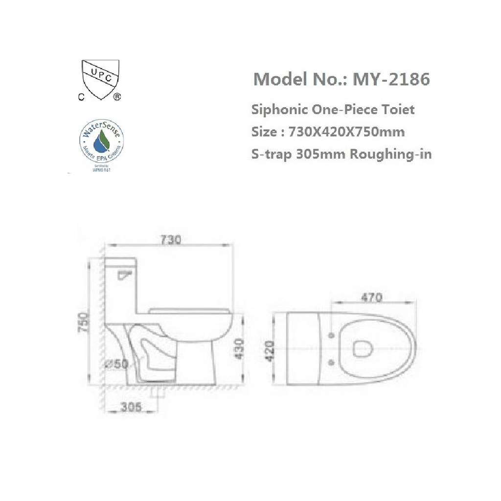 Siphonic Two-Piece Toilet - SA-2186 TESCO Building Supplies