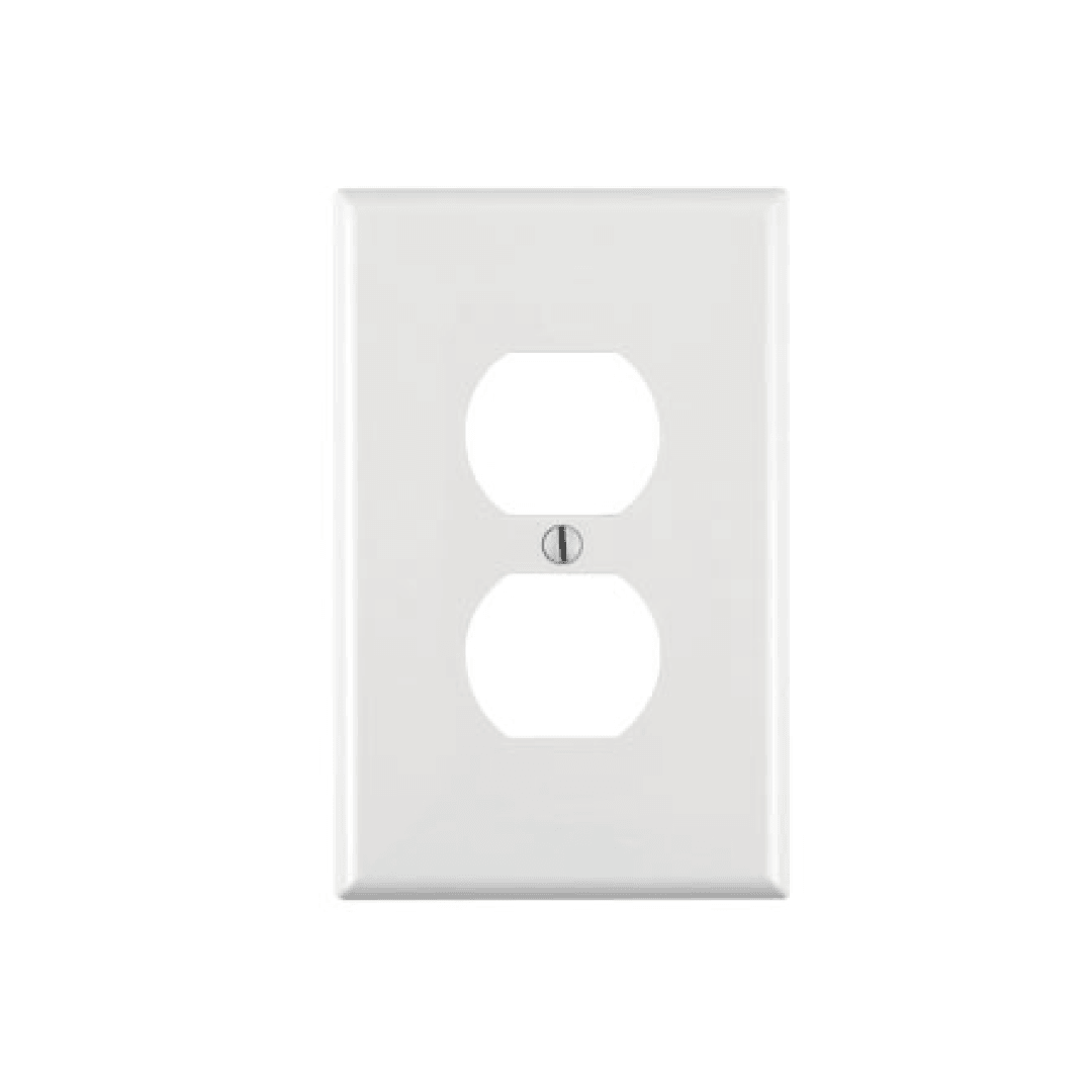 Thermoplastic Nylon 1-Gang Duplex Outlet/Receptacle Wallplate - PJ8-W Leviton