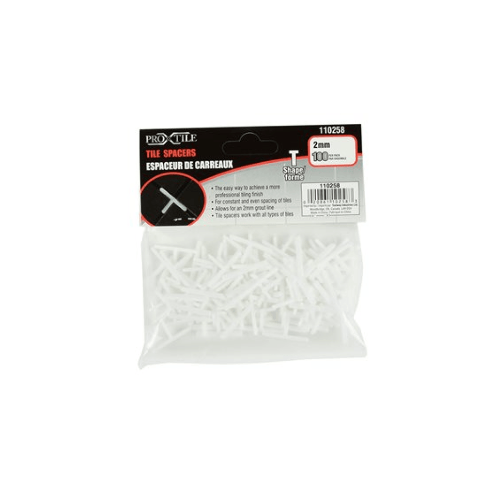 Tile Spacers T-Type 2mm (3/32in) 100PC - TESCO Building Supplies 