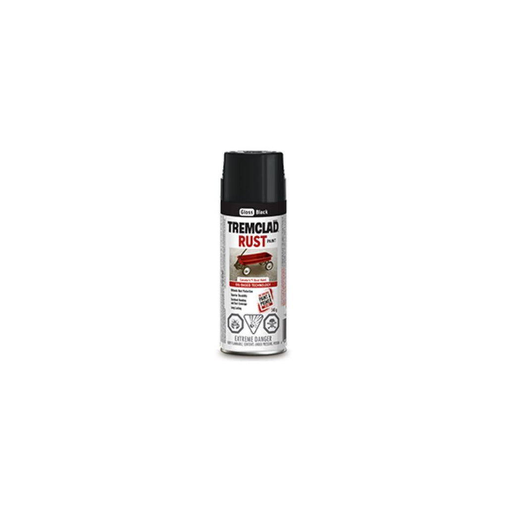 TREMCLAD® Oil Based Rust Paint Aerosol Spray - Gloss Black - TESCO Building Supplies 