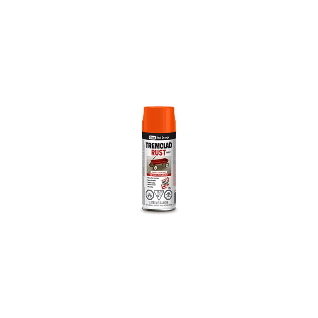 TREMCLAD® Oil Based Rust Paint Aerosol Spray - Gloss Real Orange - TESCO Building Supplies 