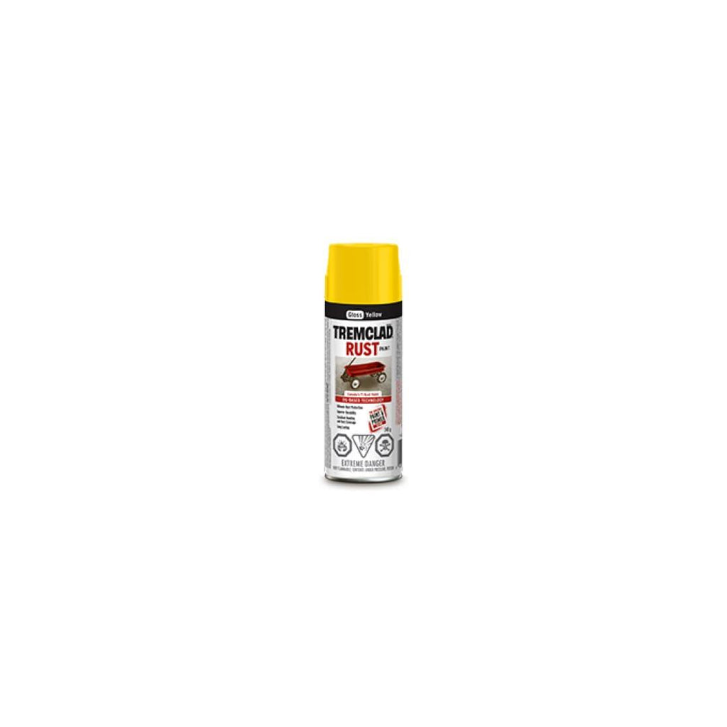 TREMCLAD® Oil Based Rust Paint Aerosol Spray - Gloss Yellow - TESCO Building Supplies 